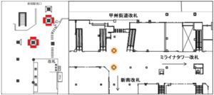 新宿駅南口・甲州街道改札_広告配置図