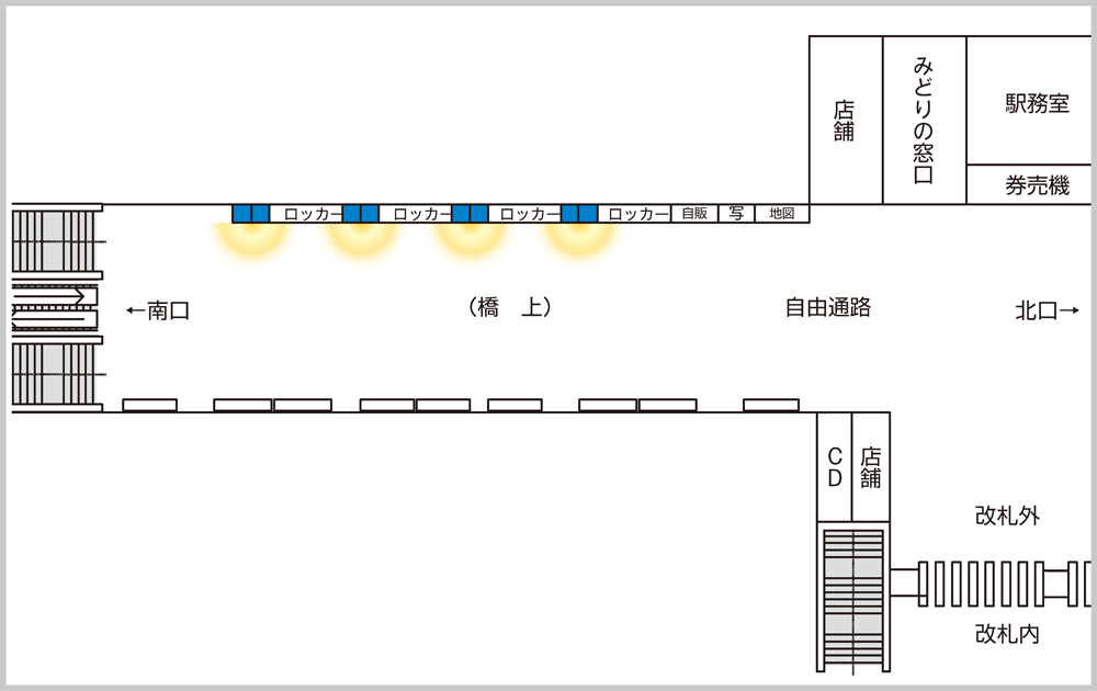 J・ADビジョン 八王子駅自由通路南配置図