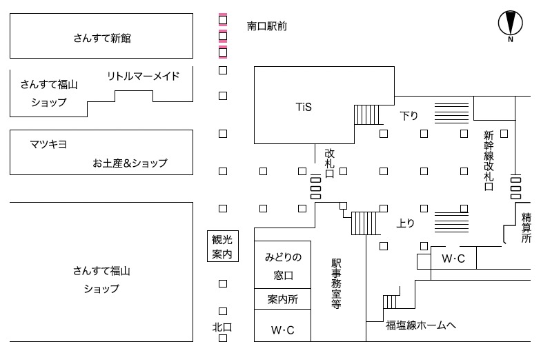 福山駅DS6配置図
