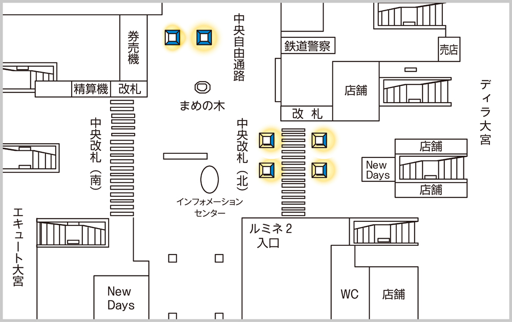 J・ADビジョン 大宮駅中央改札配置図