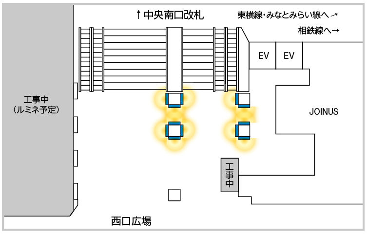 J・ADビジョン JR横浜タワーアトリウム配置図
