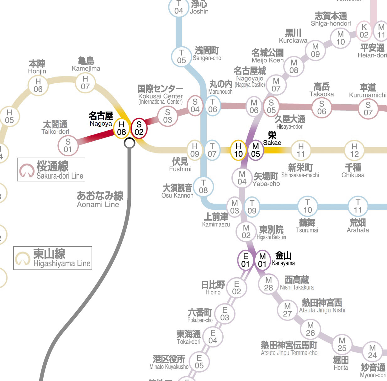 ３駅セット（名古屋・栄・金山）配置図