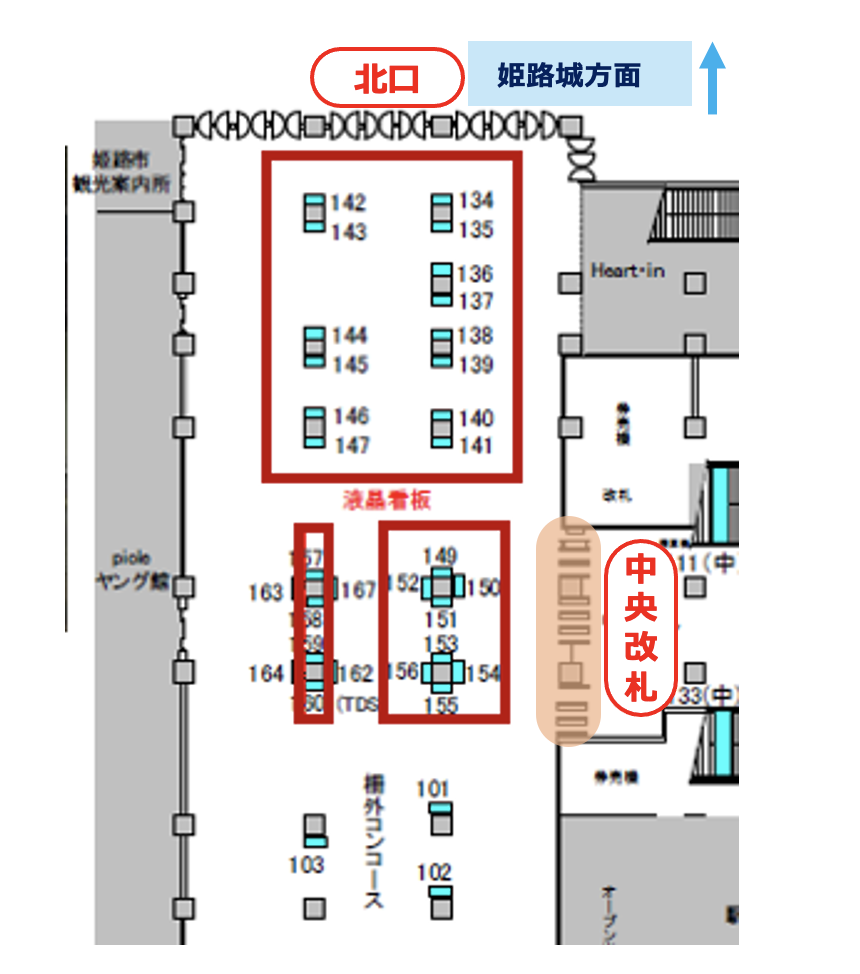姫路駅中央口デジタルサイネージ配置図