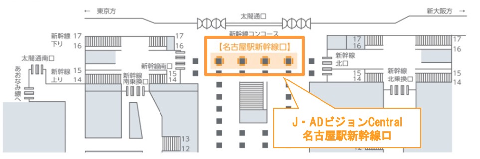 J･ADビジョンCentral  名古屋駅新幹線口配置図