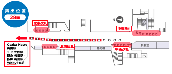 ネットワークビジョン 東梅田駅配置図
