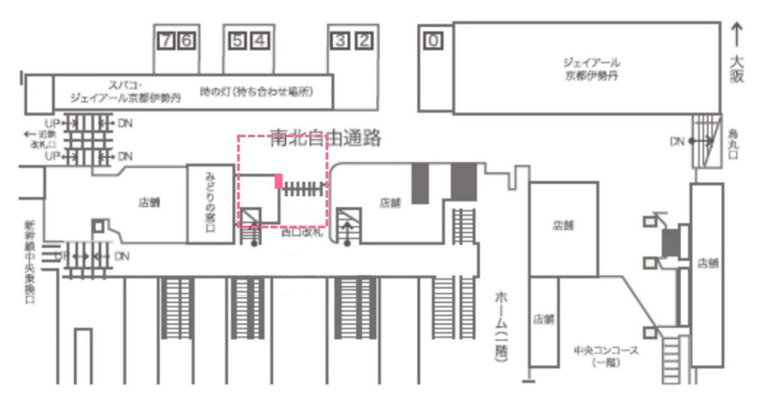 京都駅西口マルチデジタルサイネージ配置図