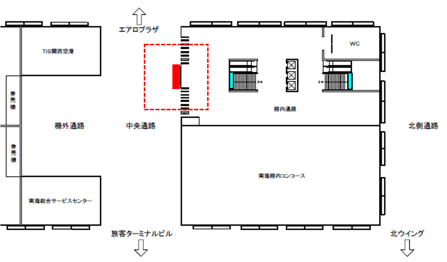 関西空港駅マルチビジョン配置図