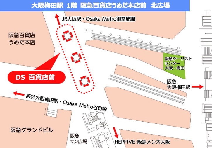 阪急百貨店前デジタルサイネージ配置図