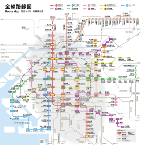 Osaka Metroネットワークビジョン配置図