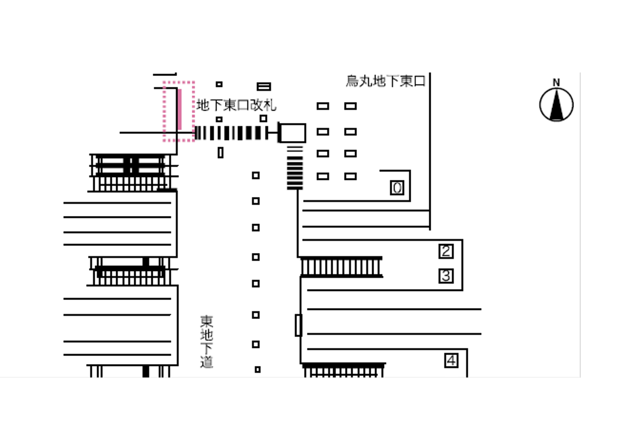 京都駅地下東口マルチ6配置図