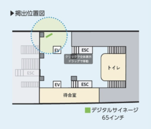 松山駅65インチ可動式デジタルサイネージ
