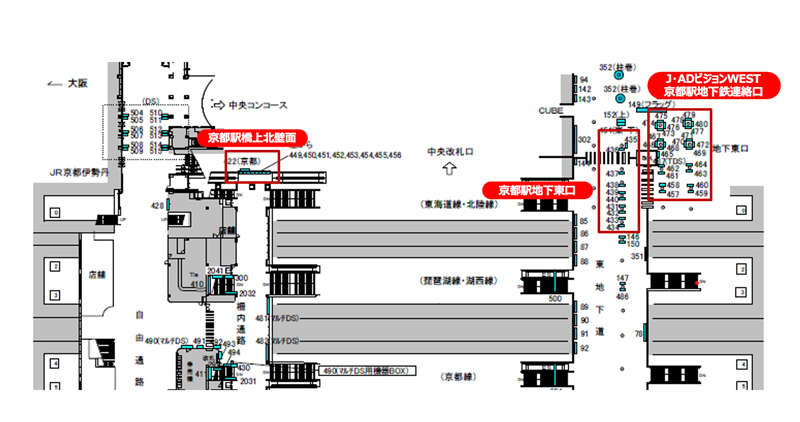 京都駅セット配置図