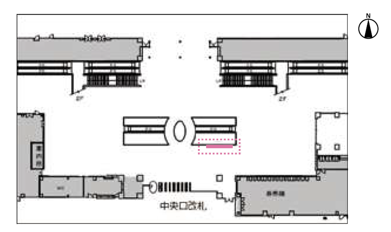 京都駅中央口改札前マルチ4セット配置図