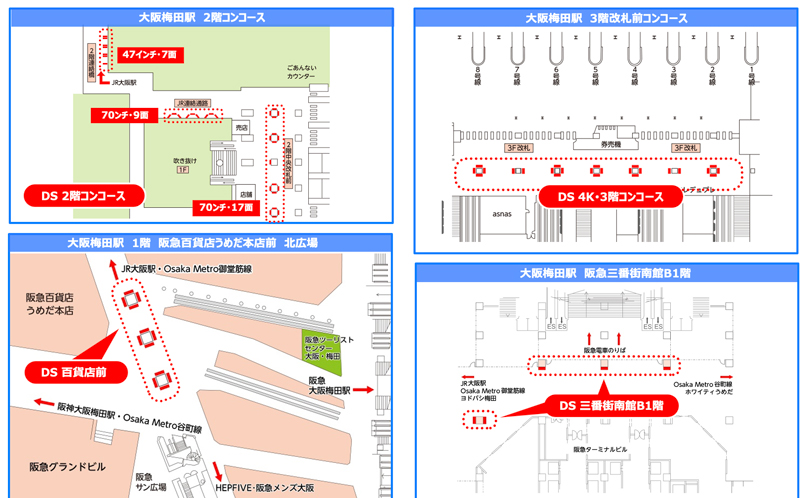 阪急梅田 縦型DSセット配置図