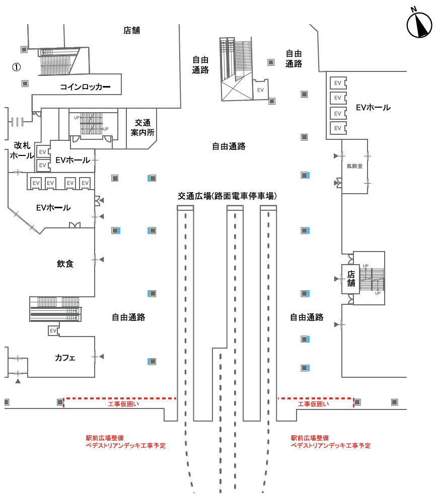 広島駅ビル　Jセット配置図