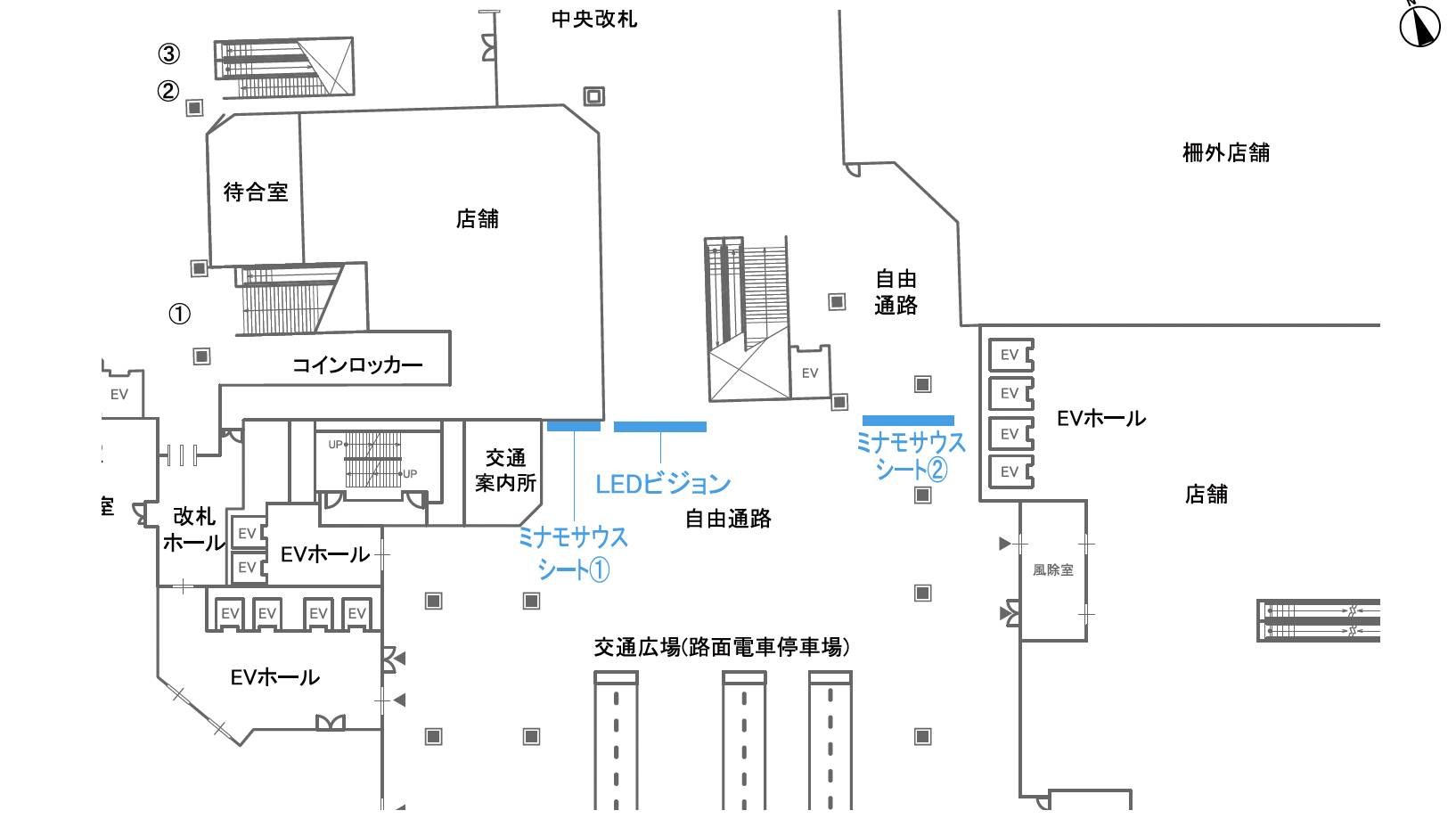 広島駅ビル オイスタービジョン配置図